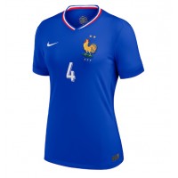 Camisa de Futebol França Dayot Upamecano #4 Equipamento Principal Mulheres Europeu 2024 Manga Curta